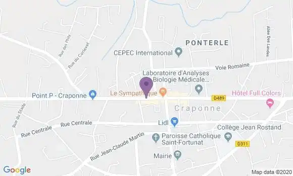 Localisation LCL Agence de Craponne
