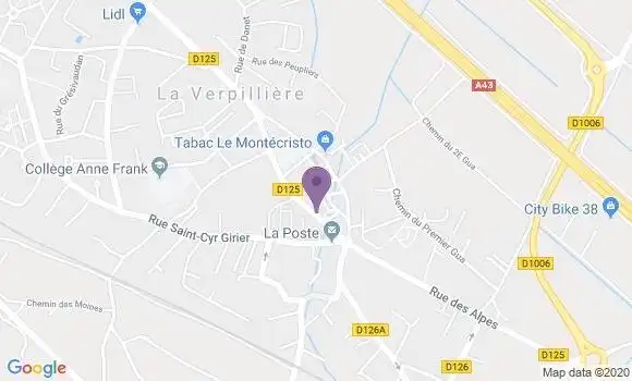 Localisation Crédit Agricole Agence de La Verpillière