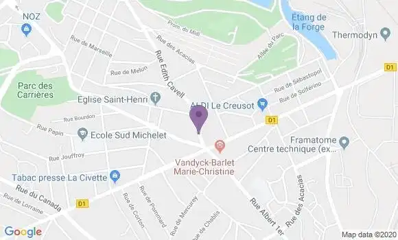 Localisation Crédit Agricole Agence de Le Creusot Cavell