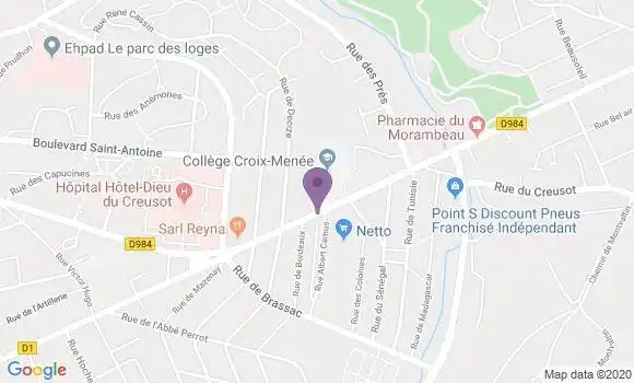 Localisation Crédit Agricole Agence de Le Creusot Foch