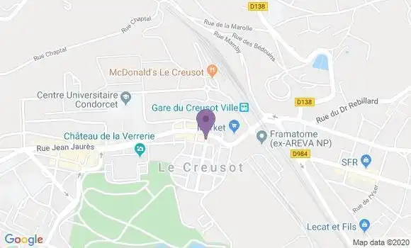 Localisation Crédit Agricole Agence de Le Creusot Schneider