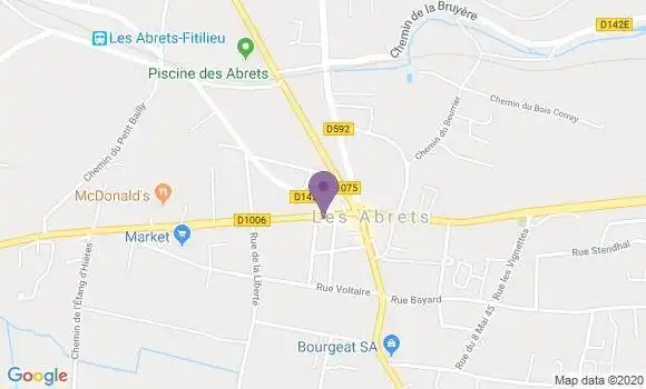 Localisation Crédit Agricole Agence de Les Abrets