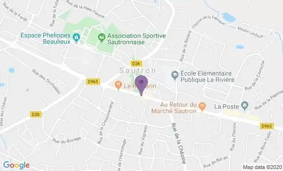 Localisation LCL Agence de Sautron