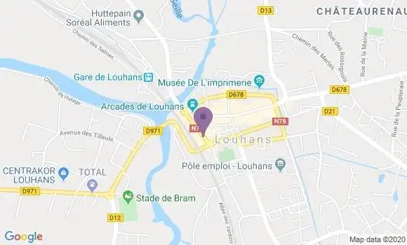 Localisation Crédit Agricole Agence de Louhans