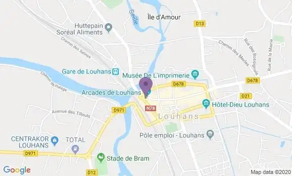 Localisation Crédit Agricole Agence de Louhans Arcades