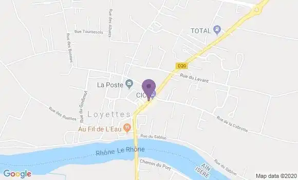 Localisation Crédit Agricole Agence de Loyettes