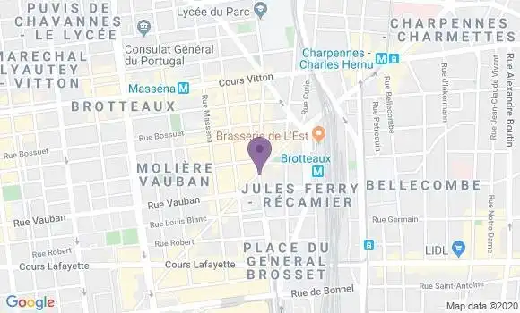 Localisation Crédit Agricole Agence de Lyon Brotteaux