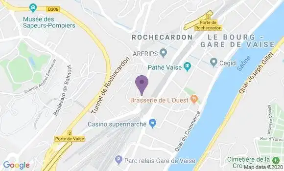 Localisation Crédit Agricole Agence de Lyon Vaise Saône