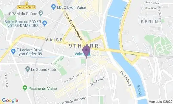 Localisation Crédit Agricole Agence de Lyon Vaise Valmy