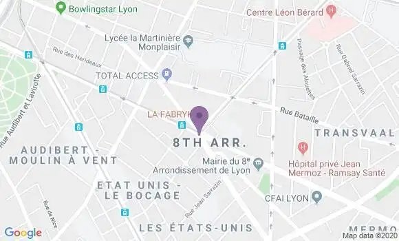 Localisation Crédit Agricole Agence de Lyon Bachut