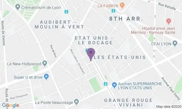 Localisation Crédit Agricole Agence de Lyon Etats Unis
