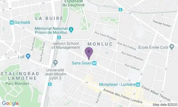 Localisation Crédit Agricole Agence de Lyon Sans Souci