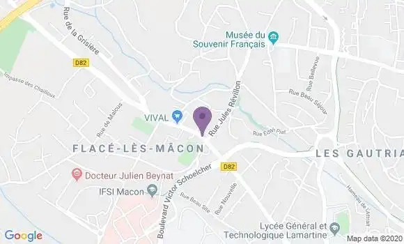 Localisation Crédit Agricole Agence de Mâcon Flace