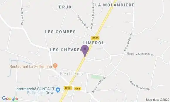 Localisation Crédit Agricole Agence de Manziat