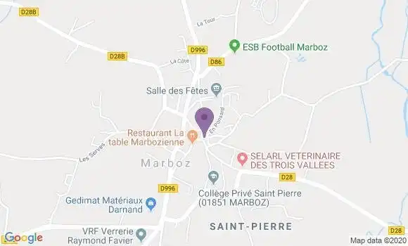 Localisation Crédit Agricole Agence de Marboz