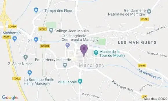 Localisation Crédit Agricole Agence de Marcigny