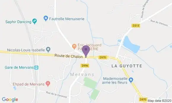 Localisation Crédit Agricole Agence de Mervans