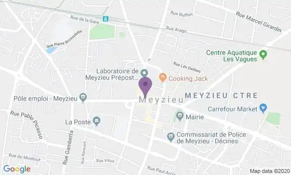 Localisation Crédit Agricole Agence de Meyzieu