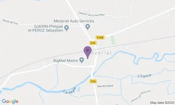 Localisation Crédit Agricole Agence de Mézériat