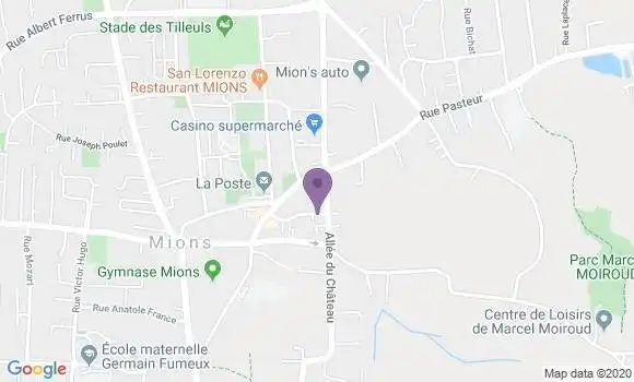 Localisation Crédit Agricole Agence de Mions