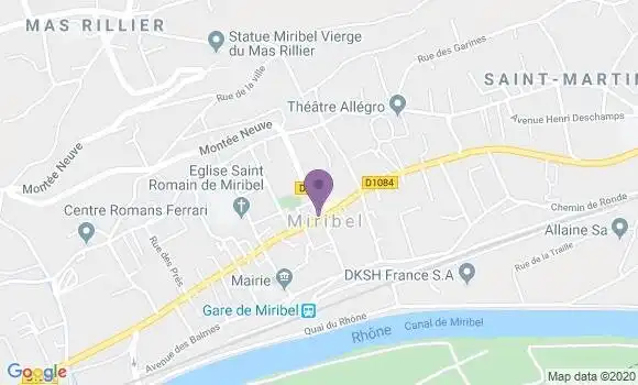 Localisation Crédit Agricole Agence de Miribel