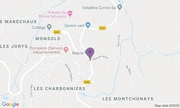 Localisation Crédit Agricole Agence de Monsols