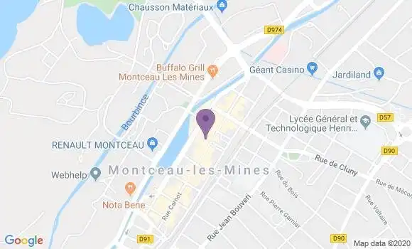 Localisation Crédit Agricole Agence de Montceau les Mines Blanqui