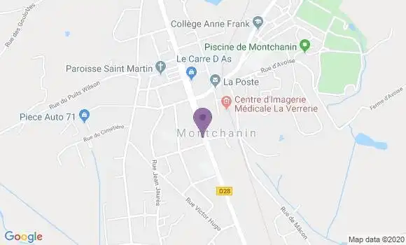 Localisation Crédit Agricole Agence de Montchanin