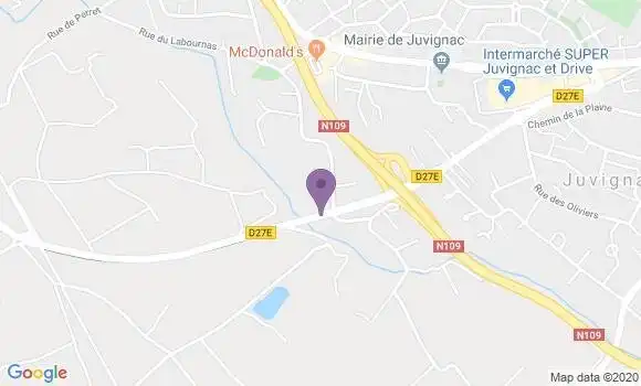 Localisation BNP Paribas Agence de Juvignac