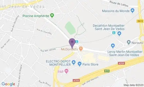 Localisation BNP Paribas Agence de Lattes