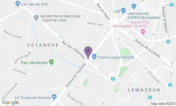 Localisation BNP Paribas Agence de Montpellier Croix d