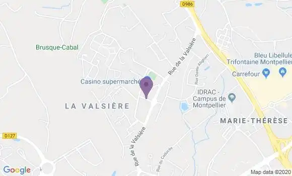 Localisation BNP Paribas Agence de Grabels Montpellier Euromédecine