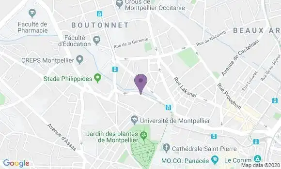 Localisation BNP Paribas Agence de Montpellier Saint Charles