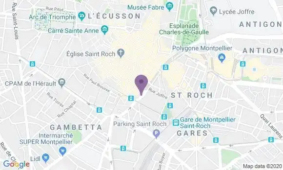 Localisation BNP Paribas Agence de Montpellier Victor Hugo