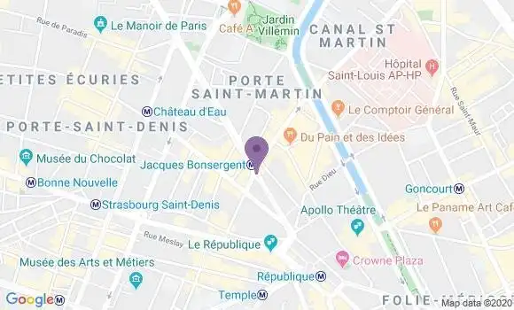 Localisation LCL Agence de Paris Bonsergent