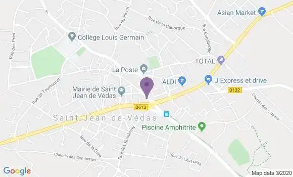 Localisation BNP Paribas Agence de Saint Jean de Védas