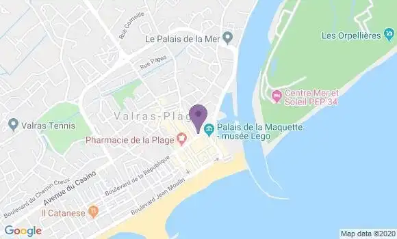 Localisation BNP Paribas Agence de Valras Plage