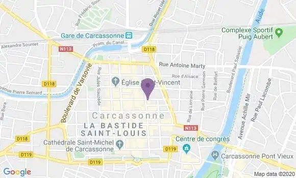 Localisation BNP Paribas Agence de Carcassonne