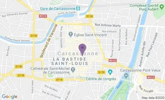 Localisation BNP Paribas Agence de Carcassonne Carnot