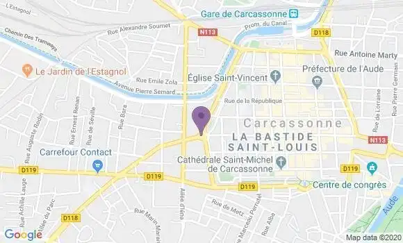 Localisation BNP Paribas Agence de Carcassonne Davilla