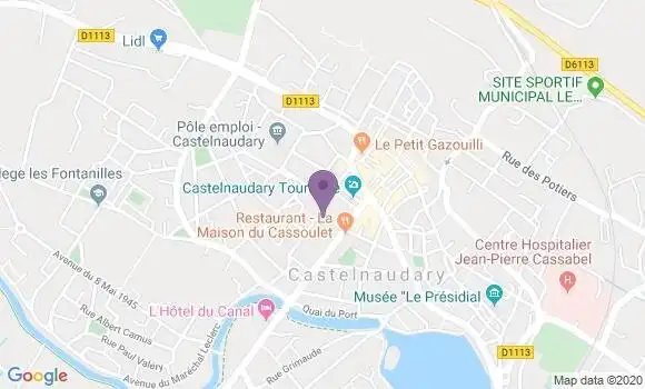 Localisation BNP Paribas Agence de Castelnaudary