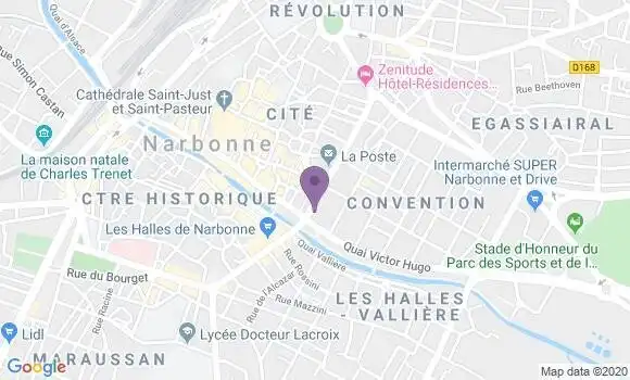 Localisation BNP Paribas Agence de Narbonne sous Préfecture