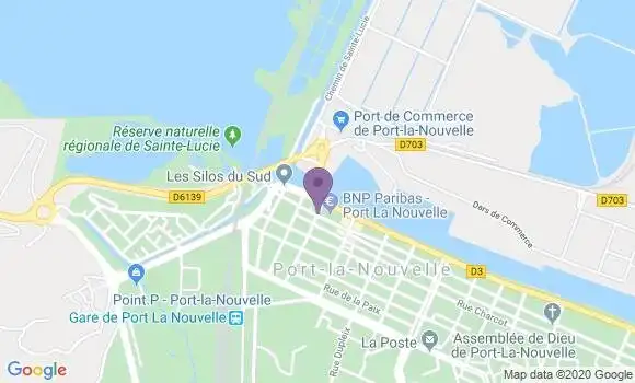 Localisation BNP Paribas Agence de Port la Nouvelle