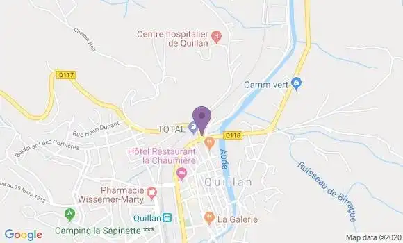 Localisation BNP Paribas Agence de Quillan