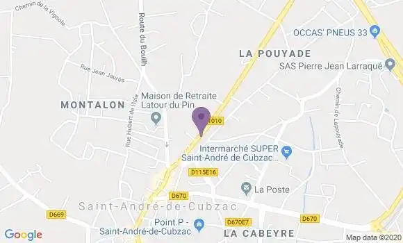 Localisation LCL Agence de Saint André de Cubzac