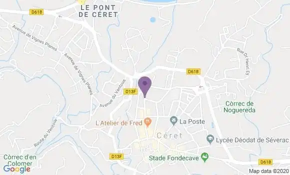 Localisation BNP Paribas Agence de Céret