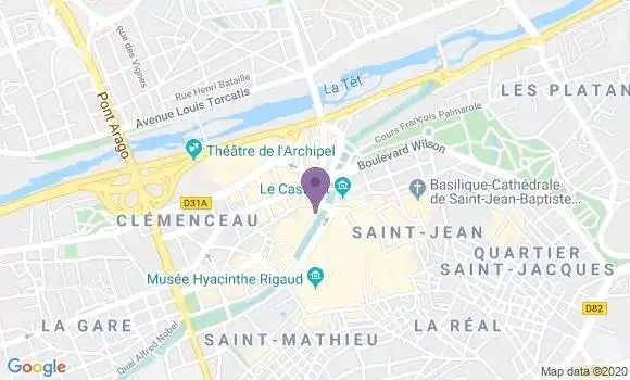 Localisation BNP Paribas Agence de Perpignan