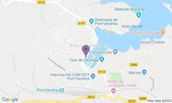 Localisation BNP Paribas Agence de Port Vendres