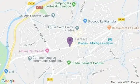 Localisation BNP Paribas Agence de Prades