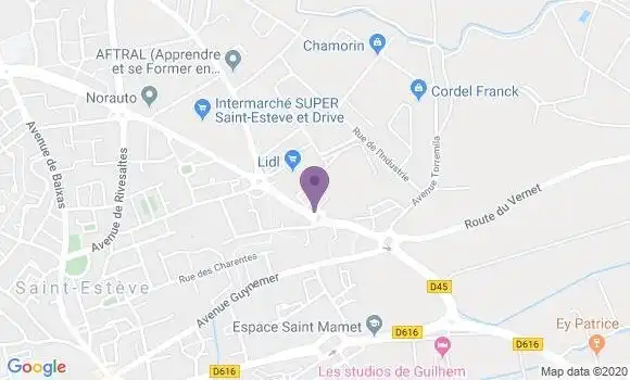 Localisation BNP Paribas Agence de Saint Estève